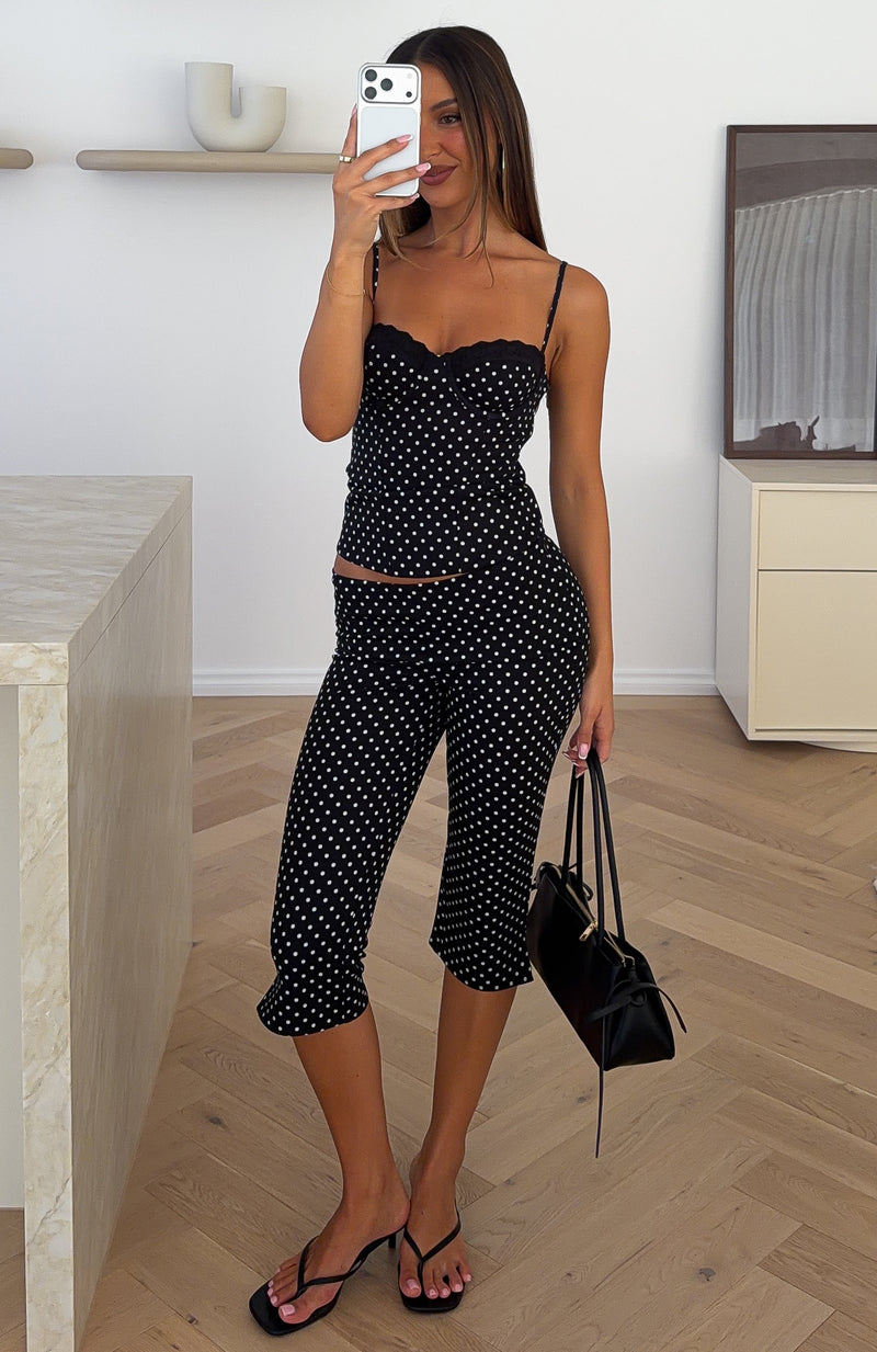 Less Talk Bustier Black/White Polka Dot