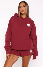 With Love For You Oversized Hoodie Burgundy