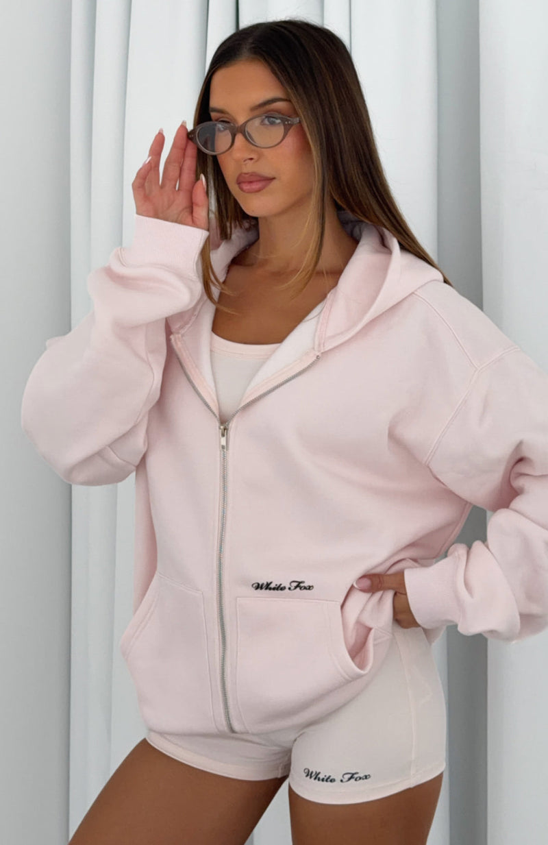 Little Daydream Zip Front Hoodie Icy Pink