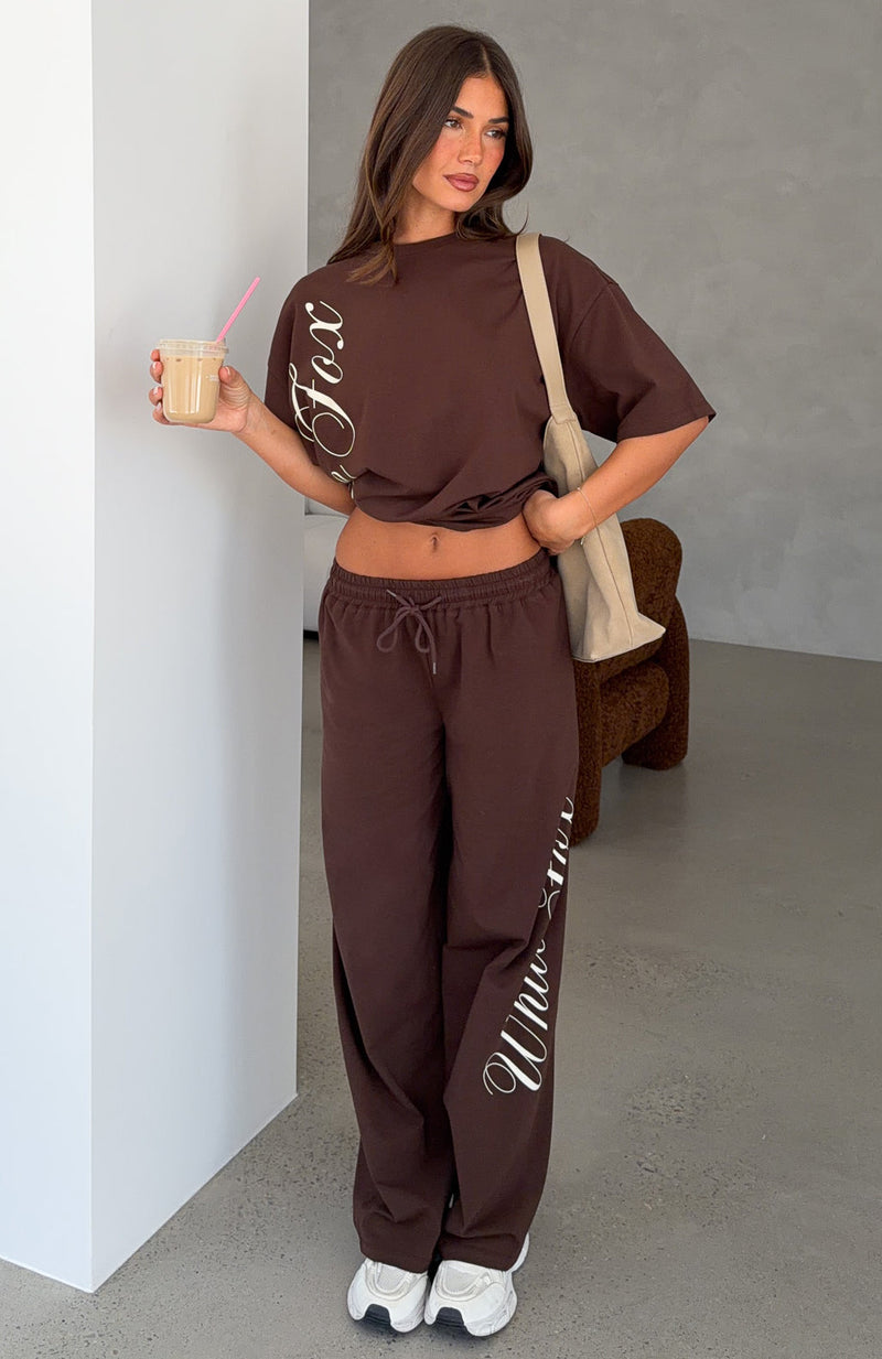 Luxurious Girl Track Pants Chocolate