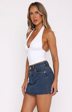 Love To Dream Denim Mini Skirt Mid Blue