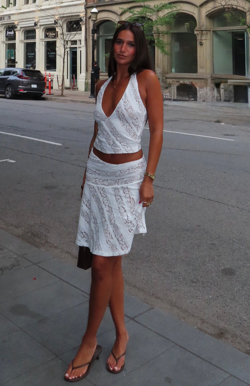 Gelato Girl Midi Skirt Off White