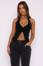 Never Be The Same Halter Top Black