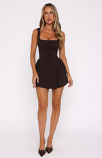 Moonlight Magic Mini Dress Chocolate