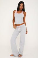 Midnight Sun Low Rise Pants Grey Marle/Baby Pink