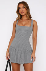 Want You Here Mini Dress Black Gingham