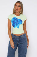 Buy You Flowers Baby Tee Lime Green