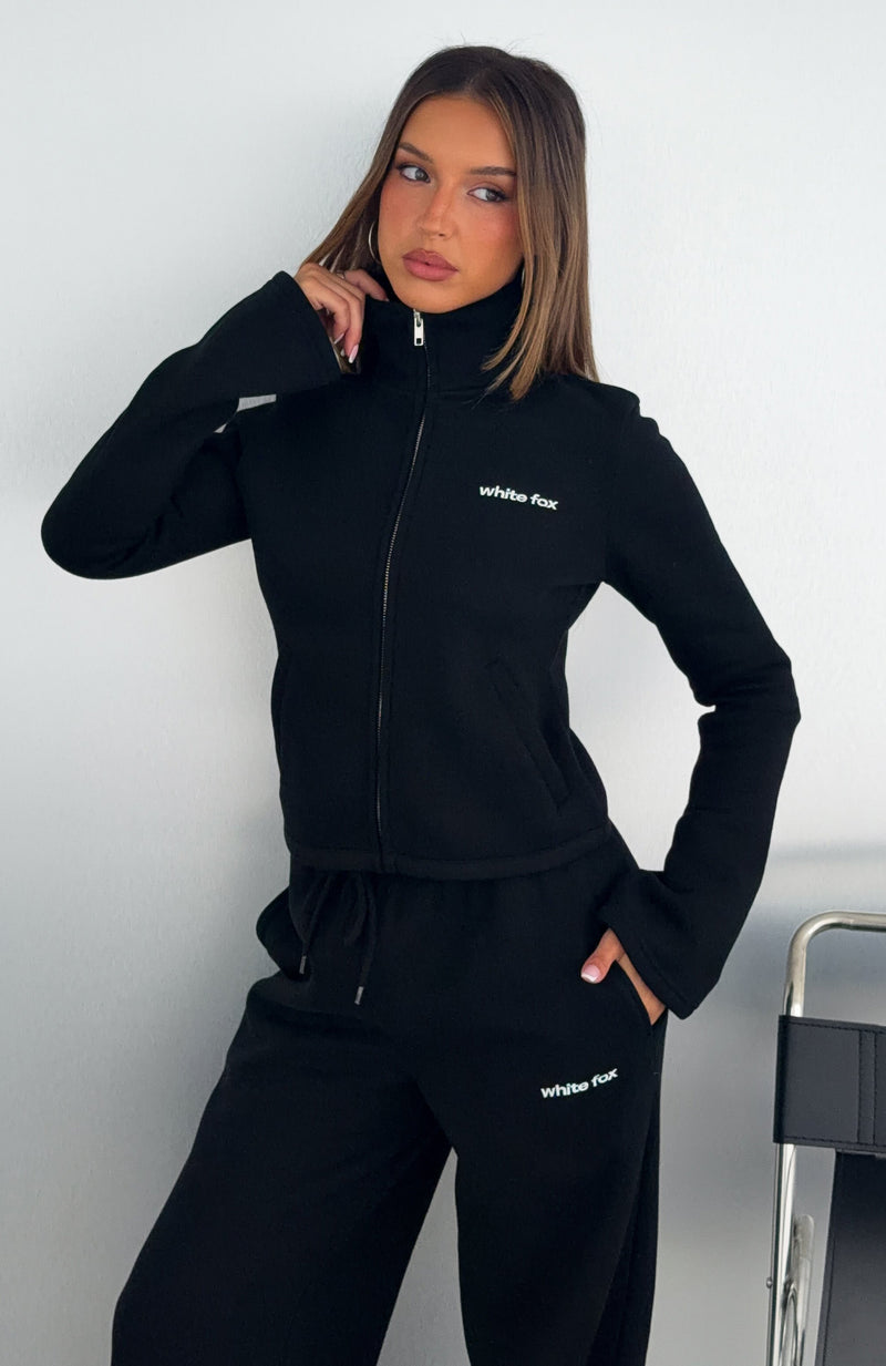 Not Changing Zip Front Funnel Neck Jacket Black