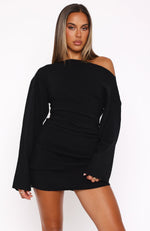 Strange World Long Sleeve Mini Dress Black