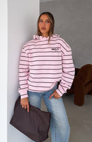 Offstage Striped Oversized Hoodie Posy/Chocolate Stripe