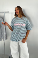 Offstage Striped Oversized Tee Blue/Charcoal Stripe