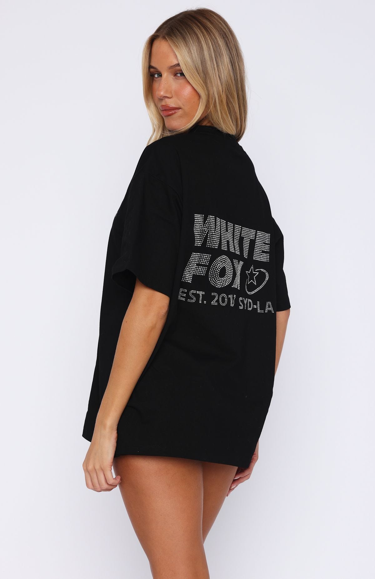 Always Shining Oversized Tee Black | White Fox Boutique UK