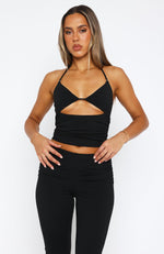 Rare Combination Halter Top Black