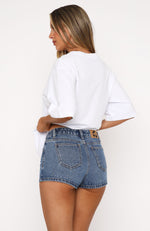 Softly Spoken Denim Shorts Mid Blue