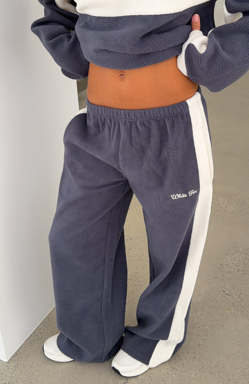 Picture This Fleece Wide Leg Sweatpants Ocean