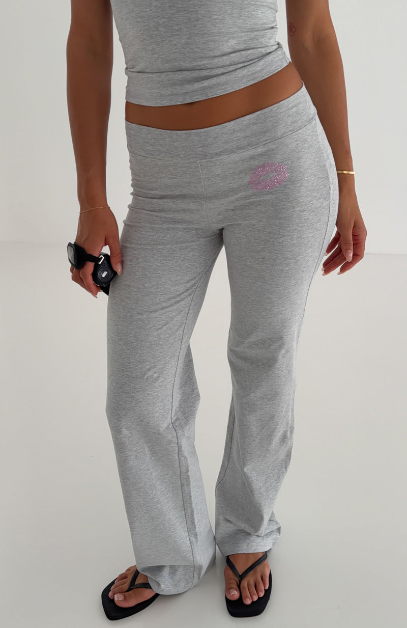Pillow Talk Club Straight Leg Pants Grey Marle