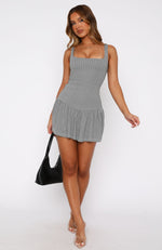 Want You Here Mini Dress Black Gingham