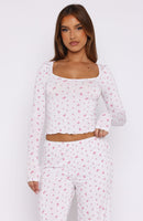 Dreamy Long Sleeve Pyjama Top Pink Blossom