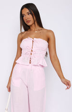 Secret Society Strapless Top Baby Pink