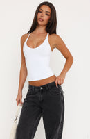 Rest And Relax Racer Back Tank Top White