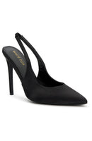 Fisher Heels Black Satin