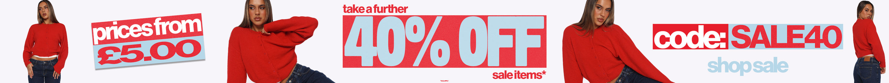 Take a further 40% off sale items*. Use code: SALE40. Shop now. 