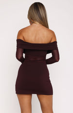 Own Your Story Long Sleeve Mini Dress Burgundy