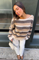 Softer Love Knit Sweater Neutral Stripe