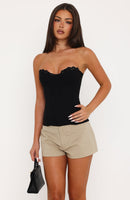 Tell Me The Truth Strapless Bustier Black
