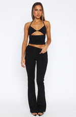 Rare Combination Halter Top Black