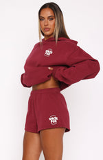 With Love For You Lounge Shorts Burgundy