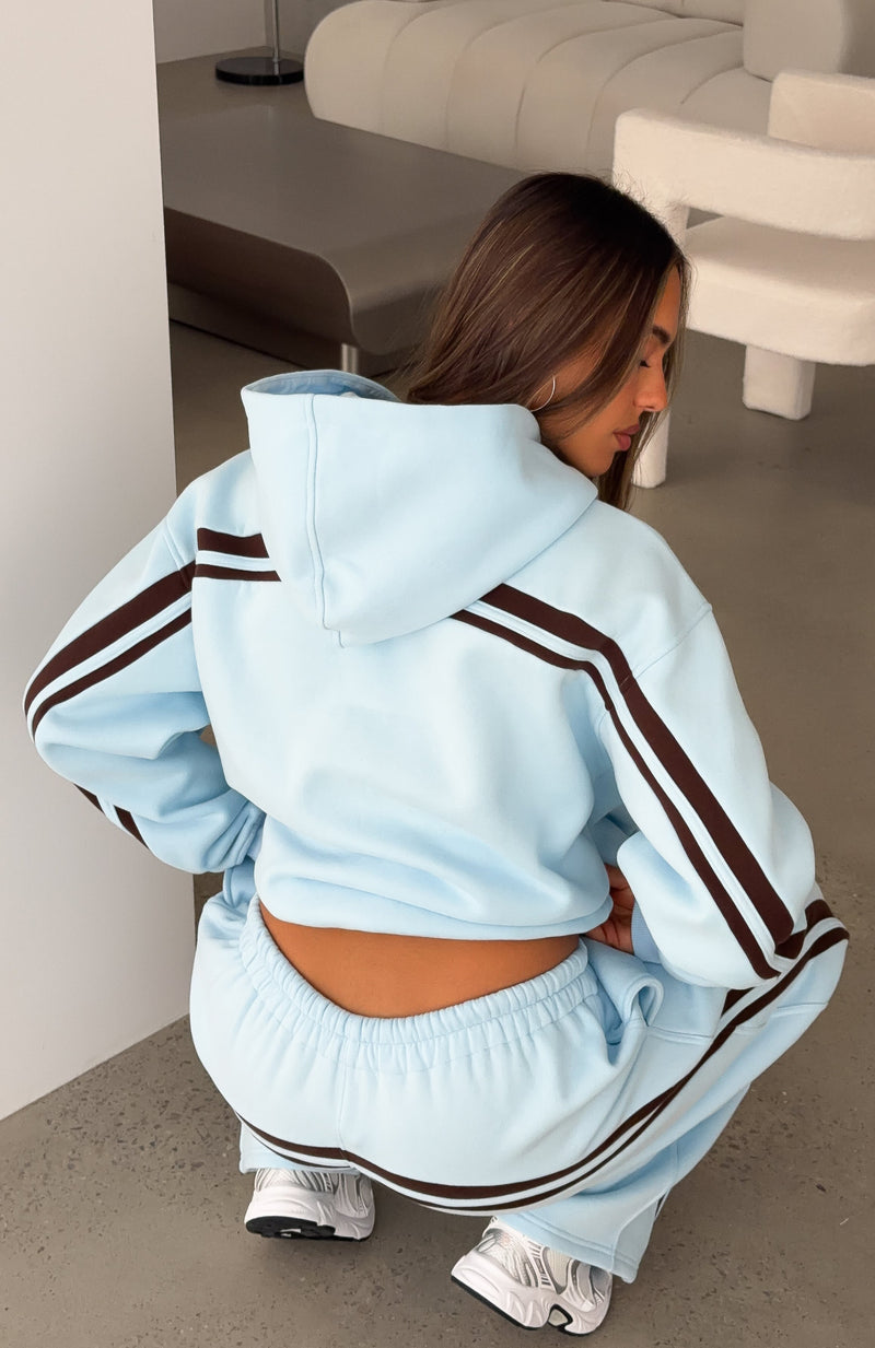 We Both Know Oversized Hoodie Baby Blue