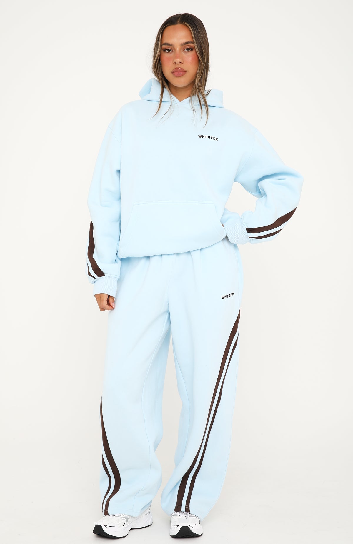 We Both Know Oversized Hoodie Baby Blue | White Fox Boutique UK