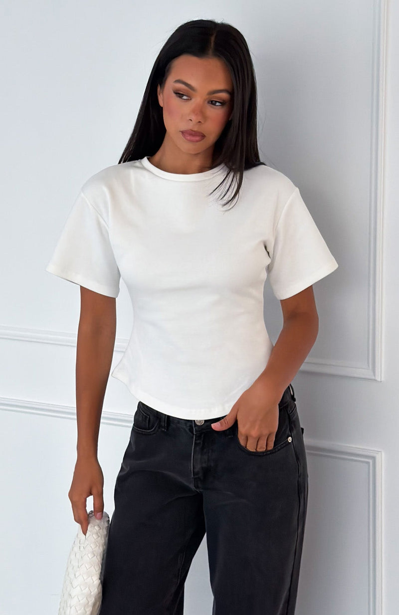 Whisper In Time Short Sleeve Top White
