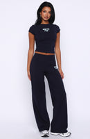 Break The Records Wide Leg Pants Navy