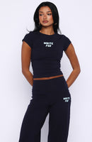 Break The Records Baby Tee Navy