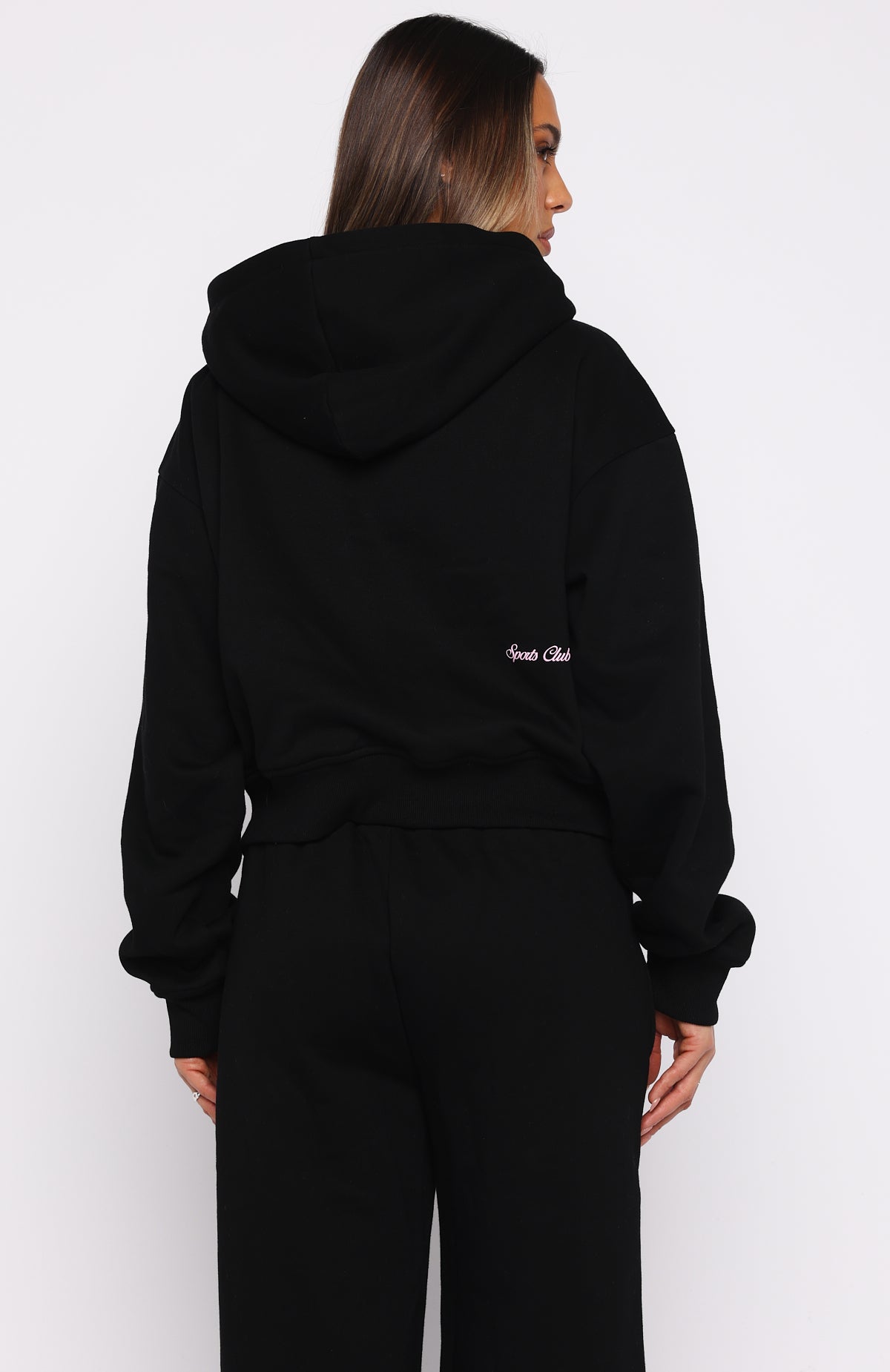 Club 14 Allie Boxy Zip Front Hoodie Black | White Fox Boutique UK