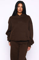 Come A Long Way Oversized Hoodie Chocolate