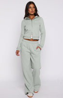 Comfy And Cute Wide Leg Sweatpants Seafoam