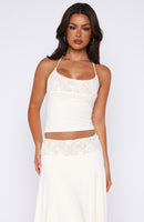 Cool Chaos Halter Top Off White
