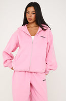 Core Classic Zip Front Hoodie Pink