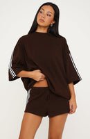 Happiness Blooms Relaxed Shorts Chocolate