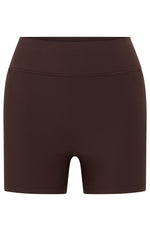 Keep Up High Waisted Shorts 4" Dark Chocolate