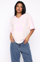 Life Goals Oversized Sports Tee Pink