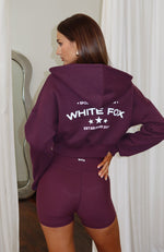 Love For The Game Cropped Zip Hoodie Plum
