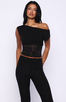 Mesmerised Eyes Off Shoulder Top Black