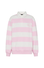 Moving Fast Oversized Henley Sweater Ballet Pink