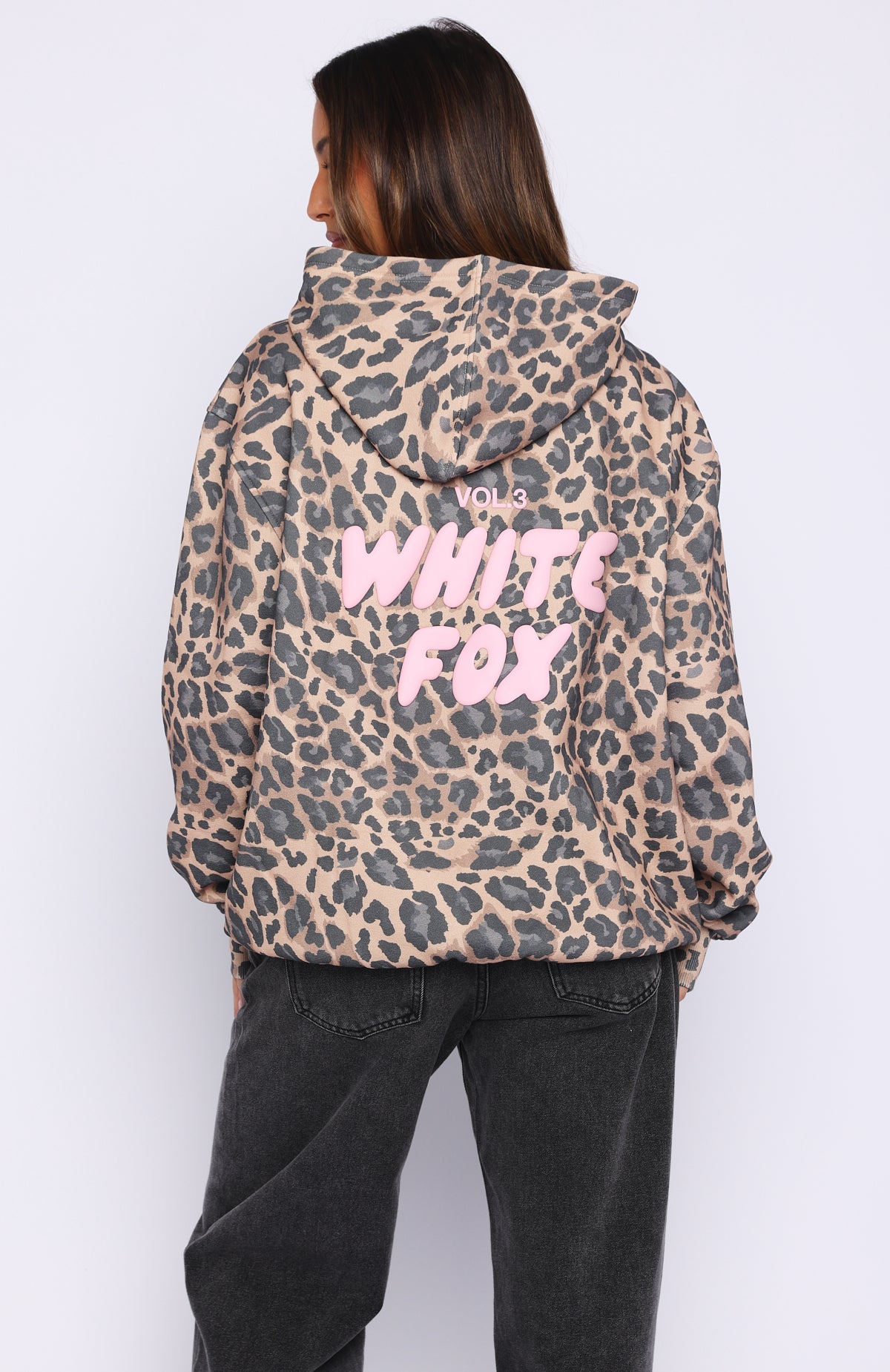 Offstage Printed Oversized Hoodie Dark Leopard | White Fox Boutique UK
