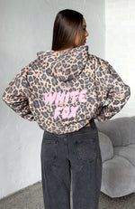 Offstage Printed Oversized Hoodie Dark Leopard | White Fox Boutique UK
