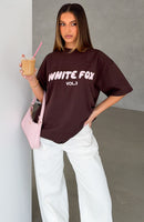 Offstage Printed Oversized Tee Chocolate